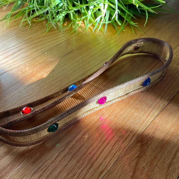 ‘80’s Metal Mesh Belt w/ Rhinestones - Picture 5 of 7